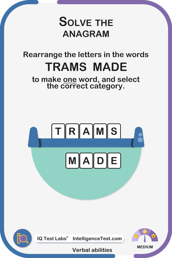 Rearrange the letters & choose the correct category.