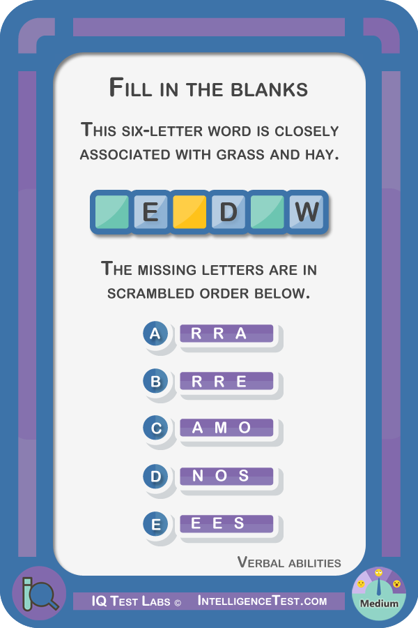 Which six-letter word is closely associated with grass and hay?