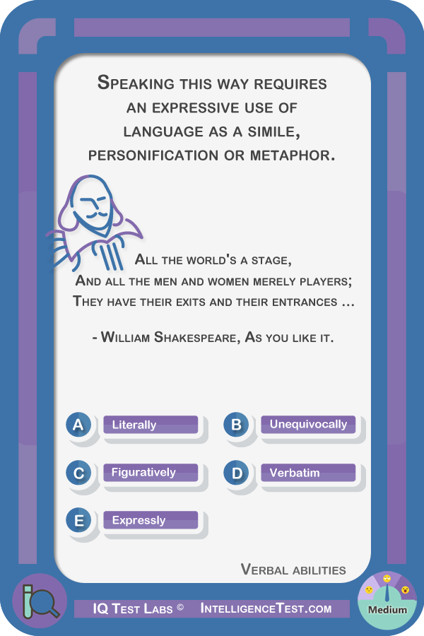 Speaking this way requires an expressive use of language as a simile, personification or metaphor.