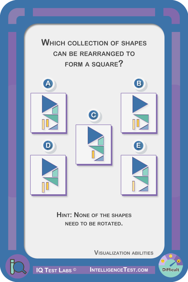 Which of the following shape collections form a square?